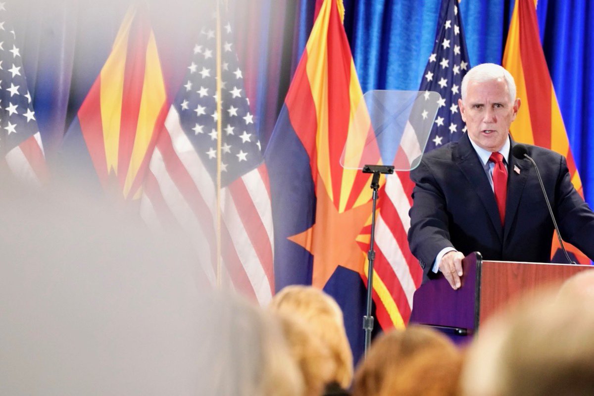 Mike_Pence's tweet photo. We are here today to say with one voice: President Joe Biden must do his duty and Secure Our Southern Border NOW! https://t.co/mnz9ALUZyK