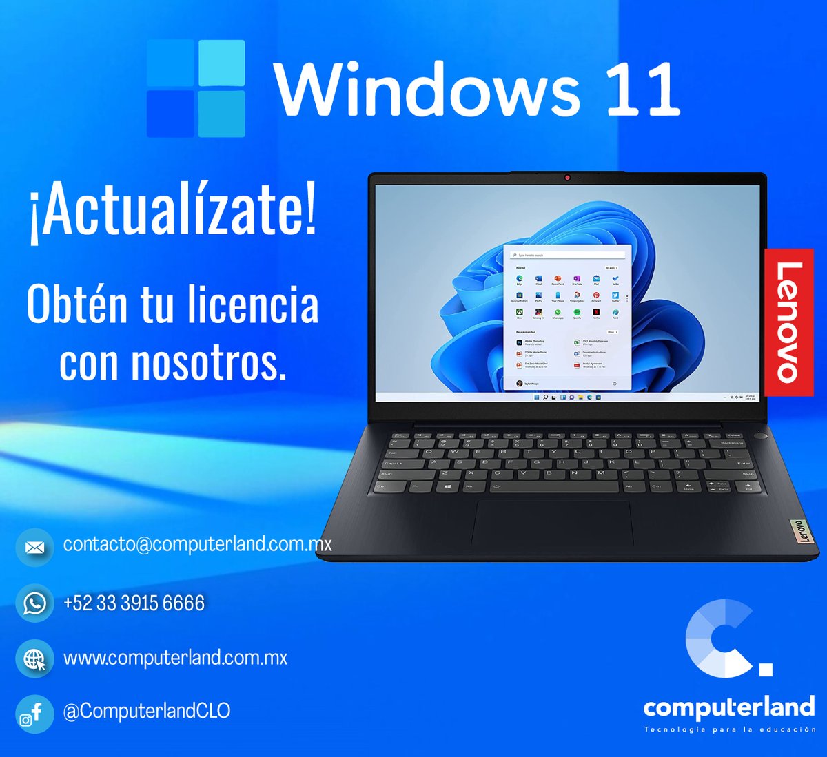 CLANDoccidente's tweet photo. Moderniza tu sistema operativo a Windows1
¡Adquiere tu licencia aquí!
Comunícate con nuestros asesores expertos.
👉Whatsapp https://t.co/856FlDudkp
📞 (33) 39156666  
📨 contacto@computerland.com.mx
🌐https://t.co/Jypsm6K5Wa
#Computerland #windows11 #Microsoft https://t.co/RZUq0Vz5lP