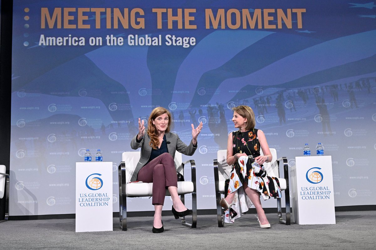 Are we meeting the moment? That was my opening question in this important conversation with the indefatigable ⁦<a href="/PowerUSAID/">Samantha Power</a>⁩ ⁦<a href="/USGLC/">USGLC</a>⁩ ‘s #GIF2022 on democracy, global food crisis, global pandemic + how these global challenges impact our security + economic interests.