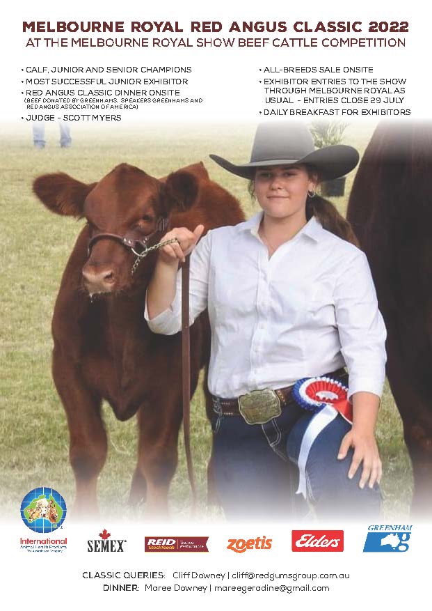 RedAngusAus's tweet photo. 💥Melbourne Royal Red Angus Classic 2022 💥

For any queries, please contact Cliff Downey cliff@redgumsgroup.com.au

For competition details please visit: https://t.co/TUHSR48bLx https://t.co/kMLPznmsTB