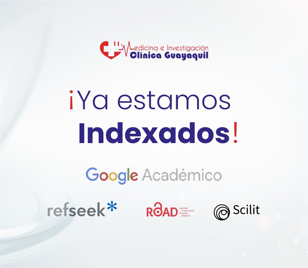 ¡Ya estamos indexados! 🔍

La Revista Medicina e Investigación Clínica Guayaquil <a href="/RevistaMICG/">Revista Medicina e Investigación Clínica Guayaquil</a> ya se encuentra indexada en las siguientes bases:
•Google Académico
•RefSeek <a href="/refseek/">RefSeek</a> 
•ROAD <a href="/ISSN_IC/">ISSN International Centre</a> 
•Scilit <a href="/SciLitProject/">Science Literacy Project</a> 
•EuroPub <a href="/EuroPubDatabase/">EuroPub</a> 

Más info en: <a href="/RevistaMICG/">Revista Medicina e Investigación Clínica Guayaquil</a>