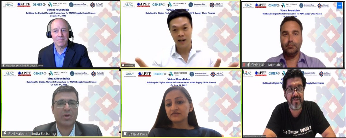 [OPEN VIRTUAL WORKSHOP] Live right now: Building the Digital markets Infrastructure for MSME Supply Chain Finance.
📢 Here> bit.ly/3zgyNkS

#apacregion #smefinance #apec #finance #sustainable #sustainablefinance #sustainability #sustainabledevelopment #greenfinance