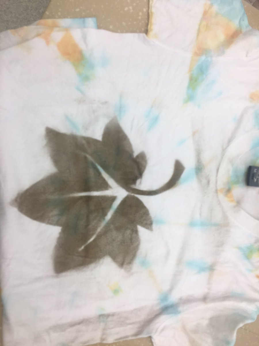 EmilyHillVAEd's tweet photo. Spending the last few weeks creating fun T-shirt designs in Yr09 using dye, stitching and spray techniques. A great way to send them off into the summer break! https://t.co/DfoziFFLrl