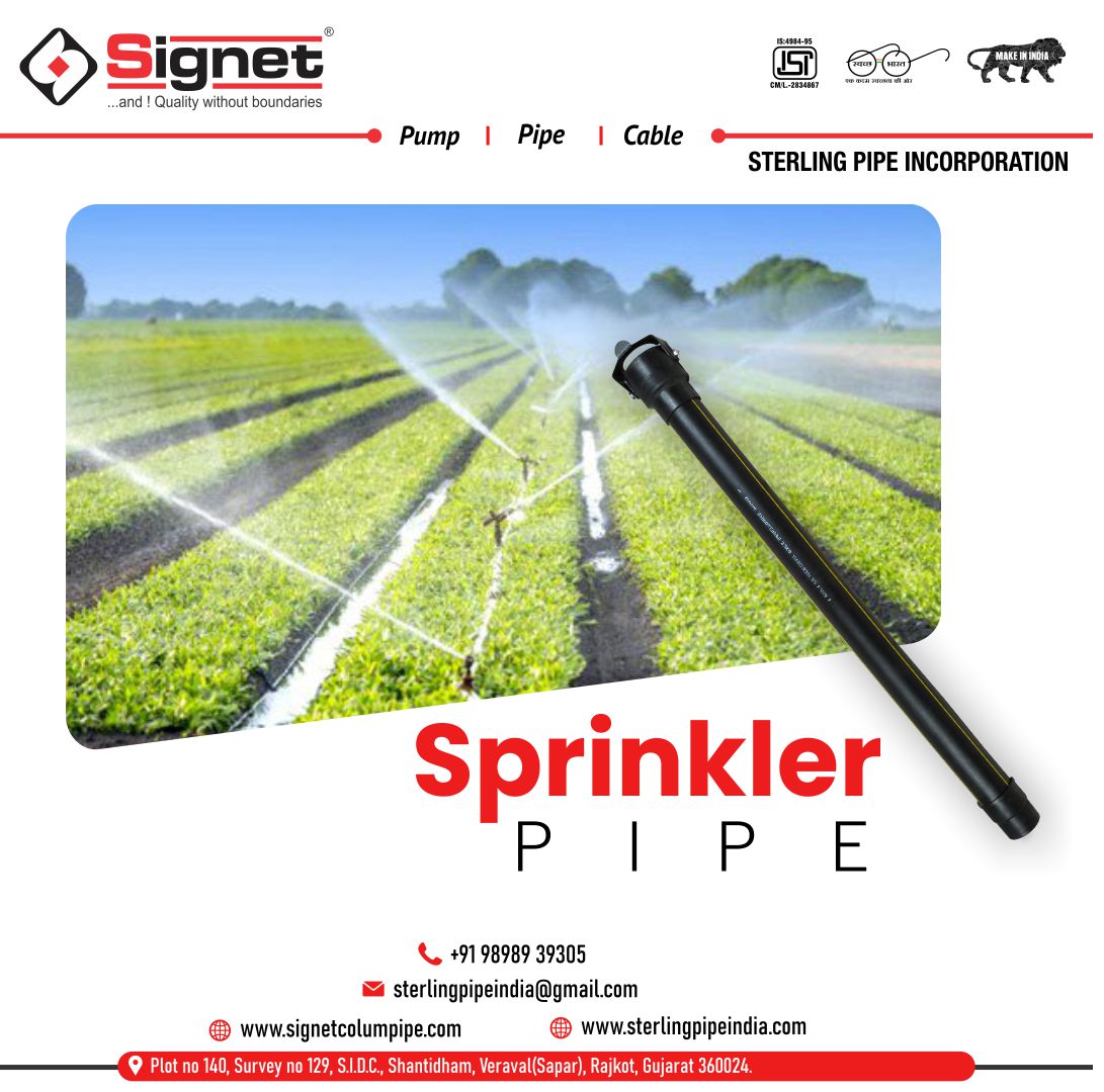Sterlingpipe's tweet photo. Signet's Sprinkler Pipe is simple to operate and has a high-quality foundation that helps to establish a trusting relationship.

For More Details:
Visit:https://t.co/NoFQae4dSh
Mo: 9898939305
Mail:sterlingpipeindia@gmail.com
#sterlingpipe #sterlingpipeindia #SprinklerPipe #water https://t.co/ZZHRyBMYNz