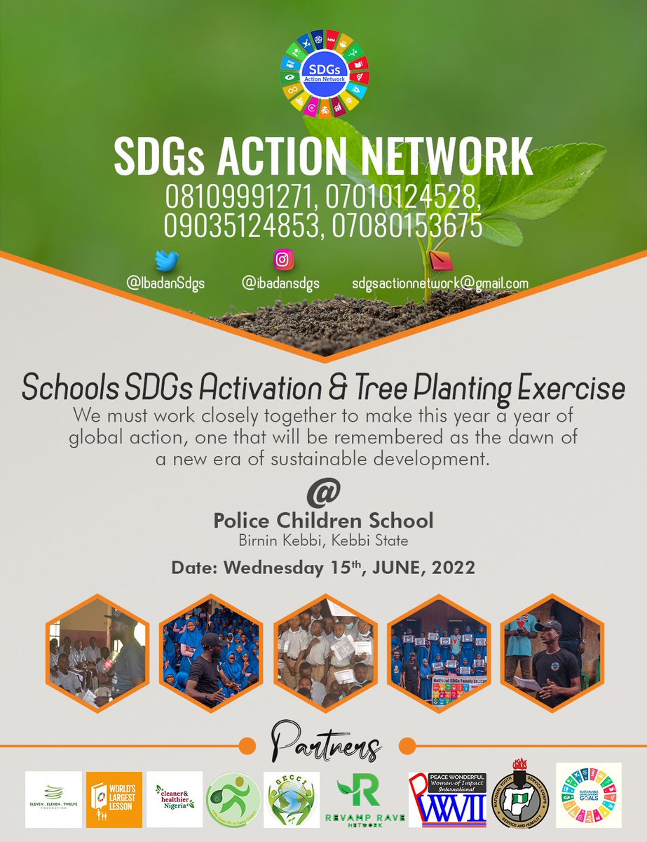 Our next stop in Birnin kebbi, kebbi state for the Schools SDGs Activation and Tree Planting Exercise is at police children school on Wednesday 15th June, 2022. Thanks to <a href="/eet_foundation/">Eleven Eleven Twelve Foundation</a> and our kebbi state team for their support.