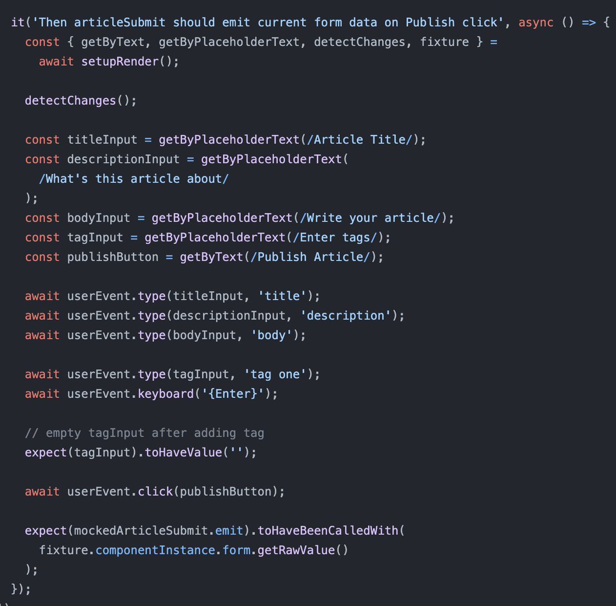 Nartc1410's tweet image. Testing forms with #Angular #TestingLibrary is very nice! Thank you @tim_deschryver for maintaining the library.