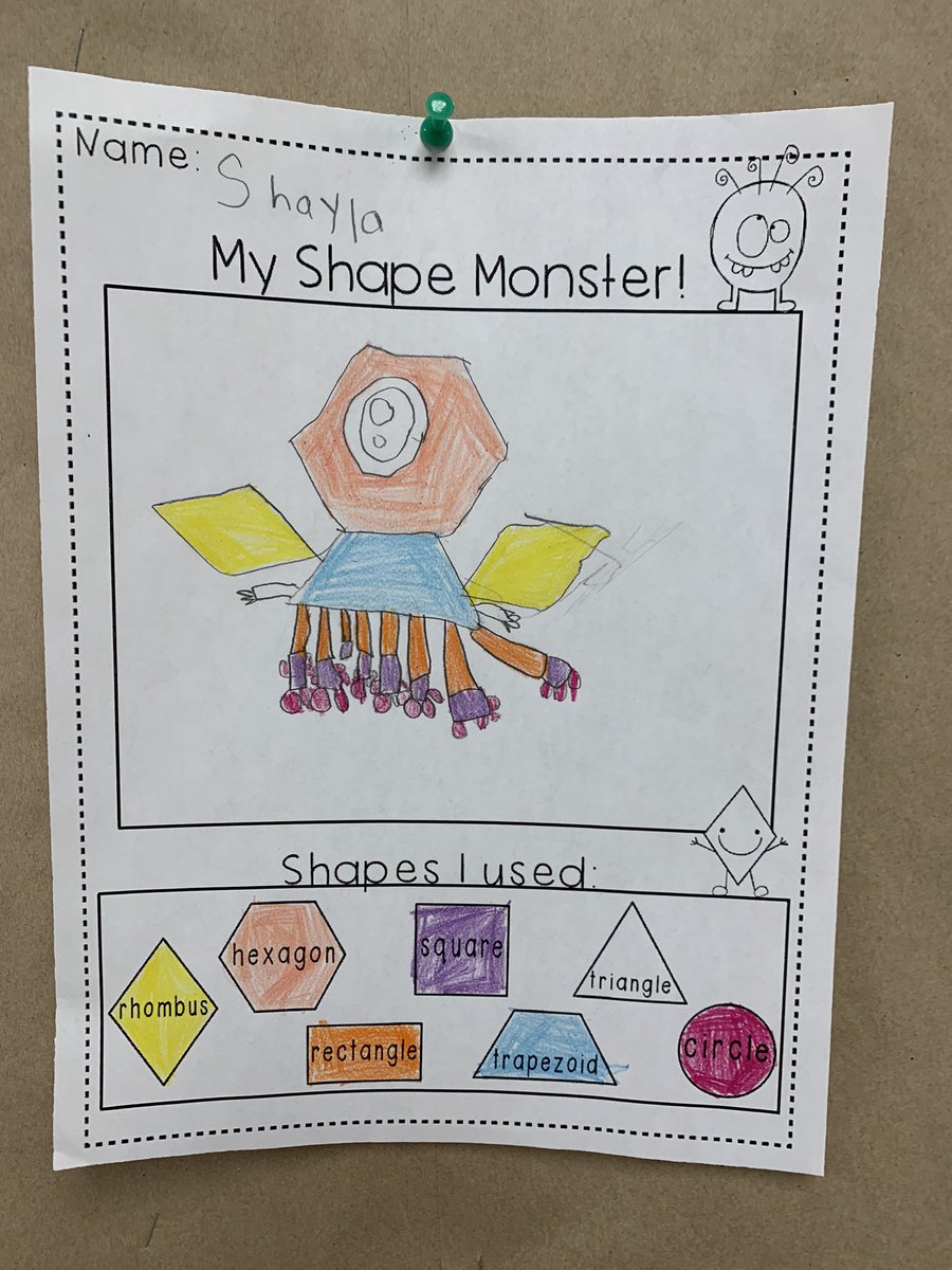 MrsBClarkson's tweet photo. We did the math - we did the #MonsterMath! ๐ถ Using manipulatives to create #shape monsters! #kindergarten @fsd38 @bigrockbadger https://t.co/q82F0RaVHy