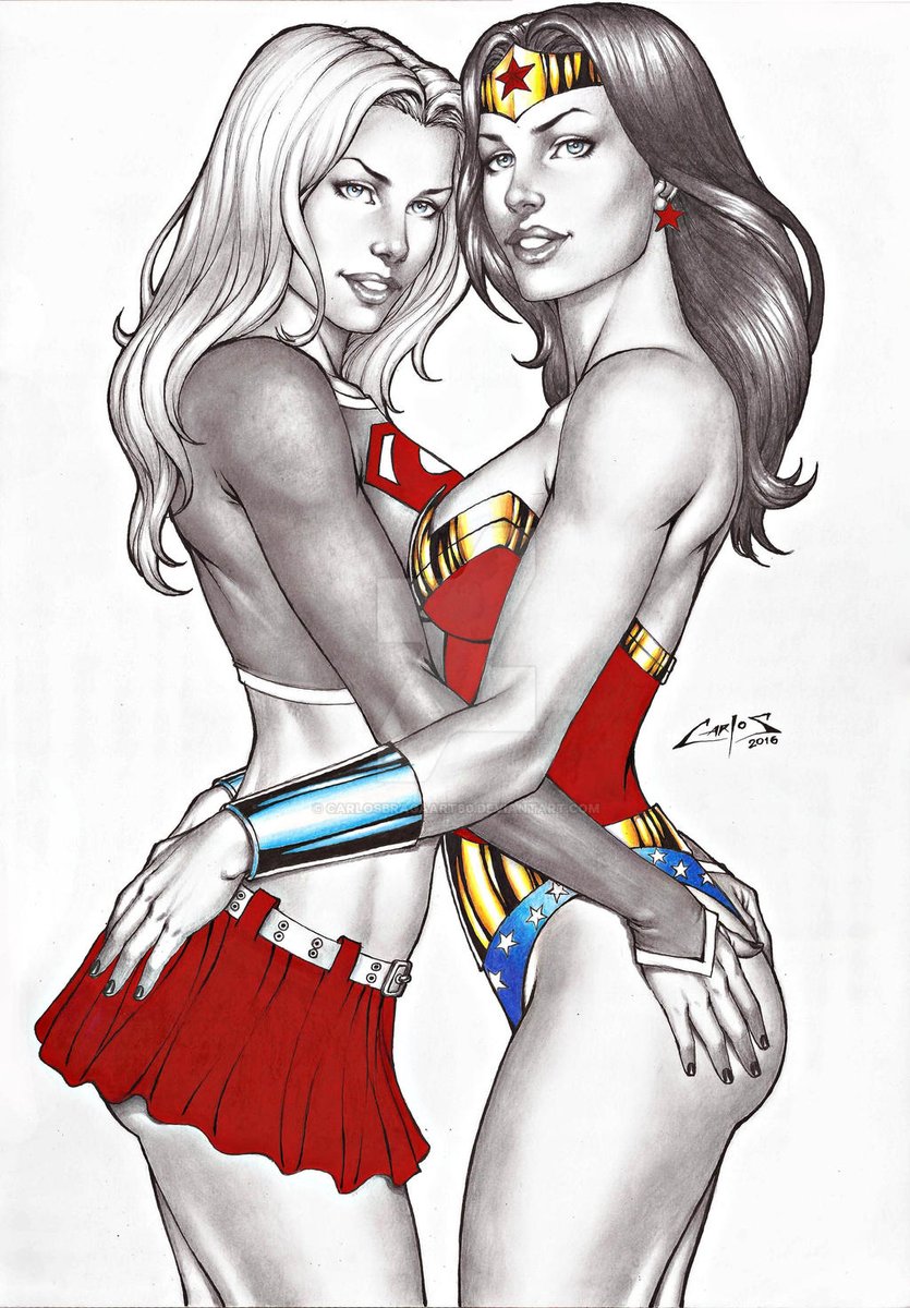 RegAndy76's tweet photo. Supergirl &amp; Wonder Woman by Carlos Braga #Pride2022 
@WSexies https://t.co/oqmDqg3G4E