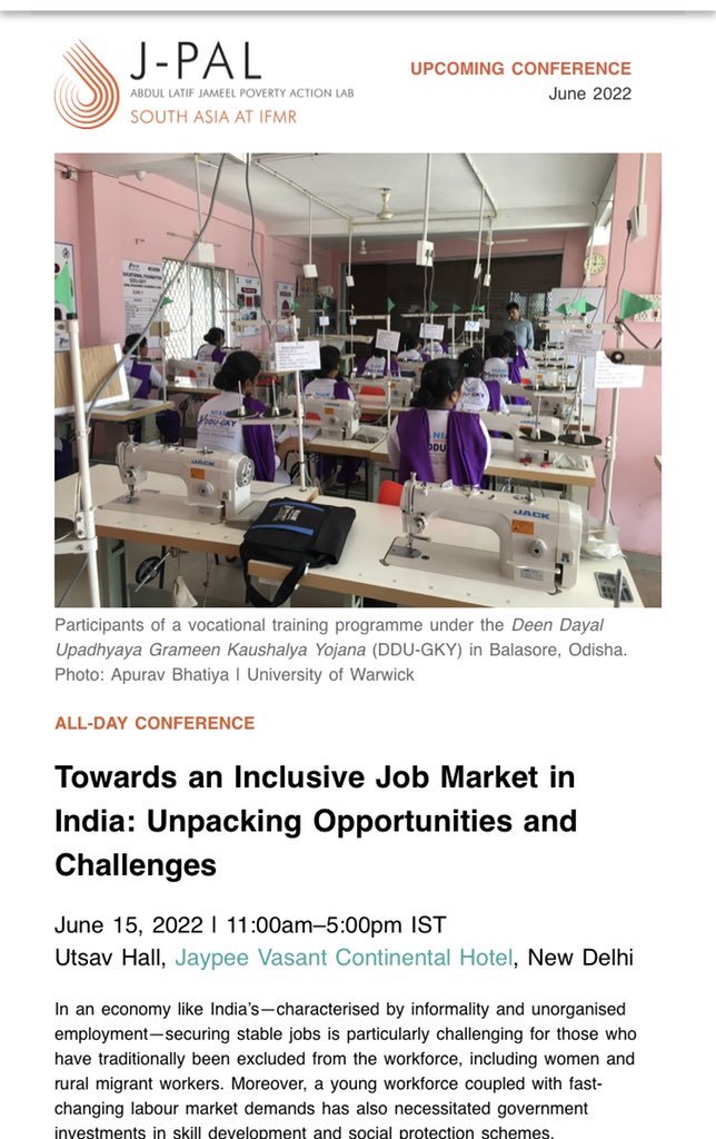 Sanjaykabir4's tweet photo. Epistemology of DDUGKY in Bihar :Defining retention, and reasons for high job drop-out. Whether the government assesses job drop-out.
will be part of Panel discussion in J-PAL #vacancies #education #ddugky #JPAL #mord #nirdpr #brlp #rahulias https://t.co/tHkroT5EWq