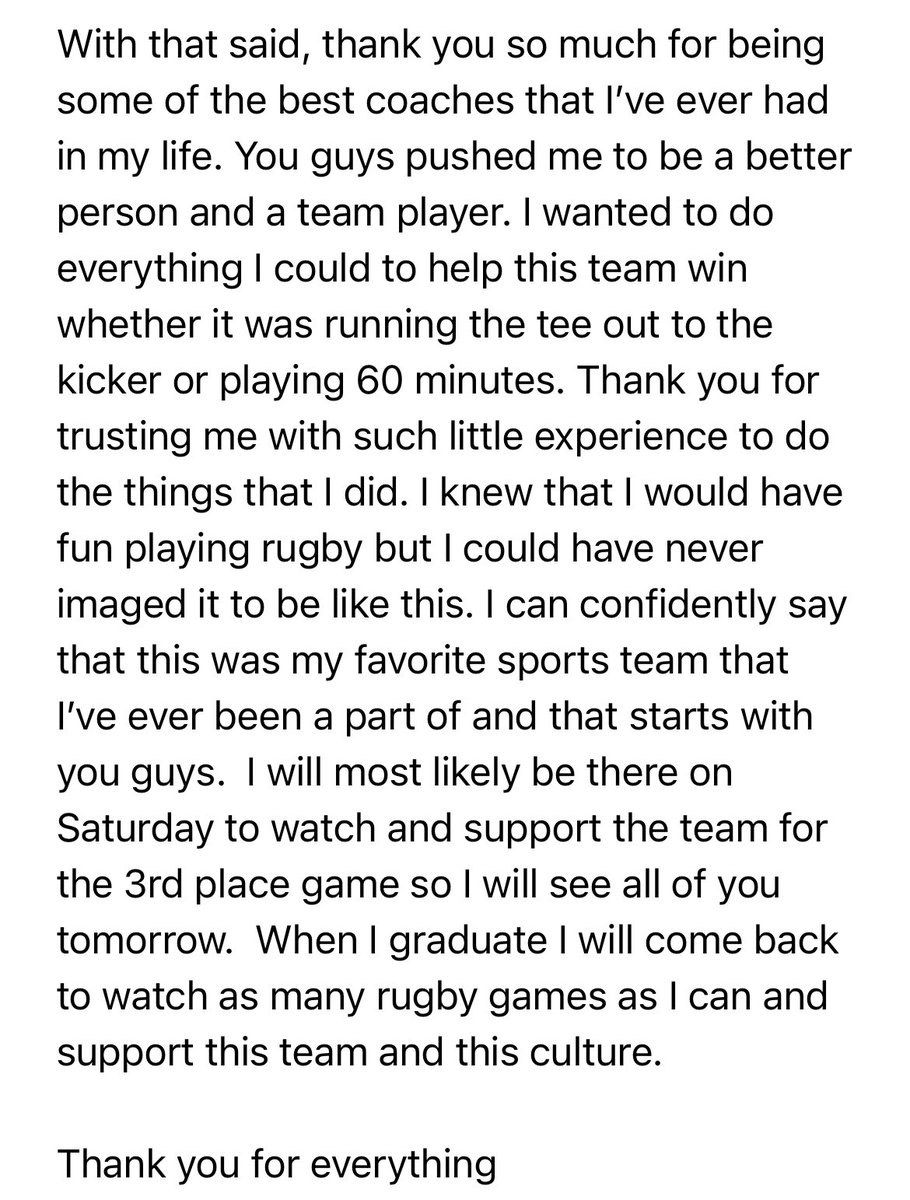 AaronTakel's tweet photo. This is why we coach sports. These words from a teenager mean more than any trophy 🏆🏉@BCSchoolSports @RugbyCanada @bcboyshsrugby @BCSchoolsRugby https://t.co/RuouVdGvRy