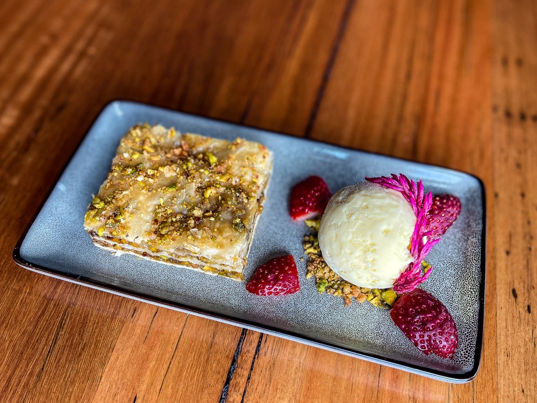 OchreRestaurant's tweet photo. 💗 Dessert Special 🤤
Macadamia &amp; Pistachio Baklava- Vanilla Ice Cream 
Created by Chef Matt 🤩
👉 Available until sold out https://t.co/P3848wYfFu