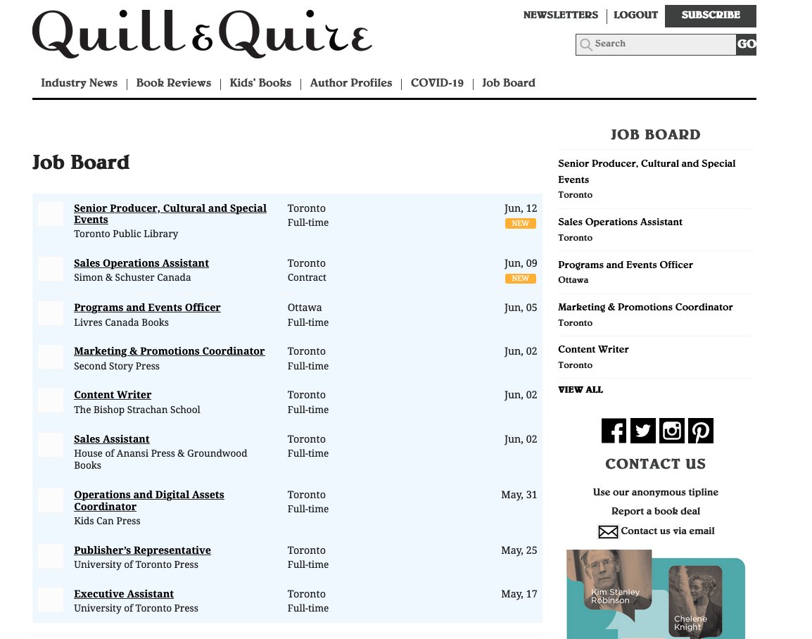 NEW on the Q&amp;Q Job Board: 
Senior Producer, Cultural and Special Events <a href="/torontolibrary/">Toronto Public Library</a> Details: stjo.es/3tBNHyG