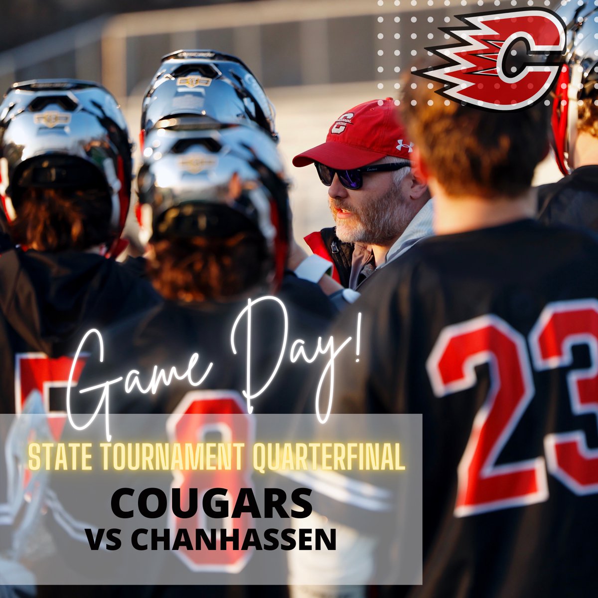 It's STATE TOURNAMENT GAME DAY for <a href="/CentLax/">Centennial Lacrosse</a>!
Your Cougars are ready for the Storm. Don't miss this sweltering quarterfinal matchup!
📅 Tuesday Jun 14
⏰1pm
📍Stillwater HS
<a href="/CentennialFans/">Cougar Fans</a> 
#dialedin #Centlax22 #CougarNation #RollCougs