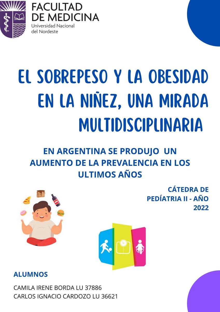 Hola 👋👋  somos alumnos de 5to año de la Facultad de Medicina UNNE, estamos cursando Pediatria II <a href="/PedIIUNNE/">Pediatría II UNNE</a> a cargo del Dr <a href="/rjabornisky/">Roberto Jabornisky</a> y junto a <a href="/camilaaborda3/">camila borda</a> queremos comentarles acerca del Sobrepeso y la Obesidad en la niñez.