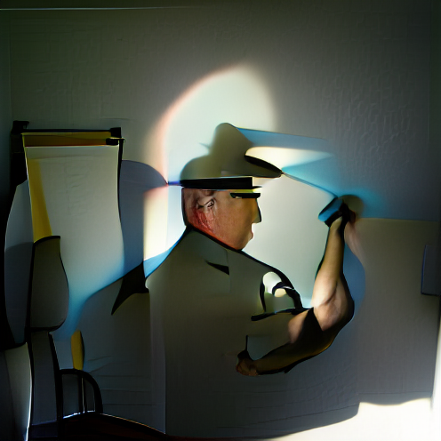 O_T_Human's tweet photo. Series of pictures of a law enforcement official experimenting with changing the light and shadows (#FEHC) #art #artist #artwork #nft #nfts #nftcollector https://t.co/YOqgipCbvy