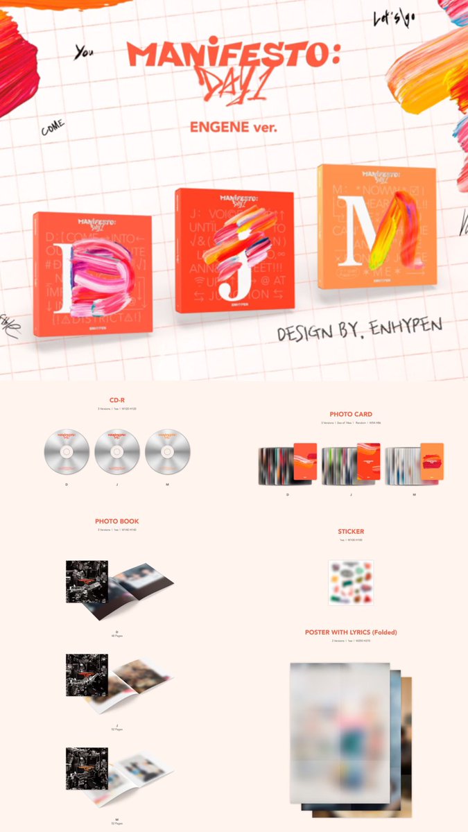 sunkits_'s tweet photo. WTS LFB ENHYPEN PH GO 

ENHYPEN MANIFESTO: DAY 1 

🚚FAST ETA (4-10 DAYS AFTER SHIPPED FROM KR ADD) 

📌 REGULAR VER 
- 1,285 EA RANDOM
- 3800 SET ( 3 VER) 

📌 ENGENE VER 
- 1000 EA RANDOM
- 2930 SET (3 VER) 

✅ POOLING 
✅REQUIRED DP

DOP: JULY 2 

FORM:https://t.co/jfQlCWrLdT https://t.co/V2rElCWj6G