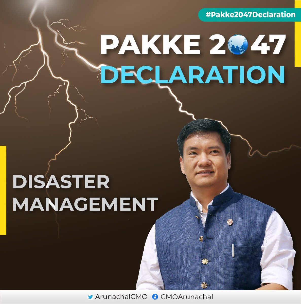 ArunachalCMO's tweet photo. #PakkeDeclaration
Developing a comprehensive plan to tackle disaster is important.
Under 'Disaster Management' strategy, focus is on community level disaster preparedness & mgmt plans; installing early warning system & formulating multi-sector disaster mgmt action plan. https://t.co/9ZFpkUiz6A