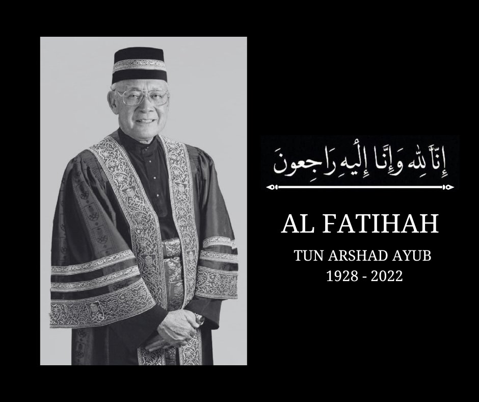 mypacmalaysia's tweet photo. Tun Arshad Ayub, tokoh pendidikan negara dan juga dikenali sebagai "Bapa ACCA" telah kembali ke rahmatullah pagi tadi.
Salam takziah buat keluarga Allahyarham daripada warga MyPAC.
#MyPAC #ThinkProfessionalAccountancyThinkMyPAC #ACCA https://t.co/cc7dEMsfll