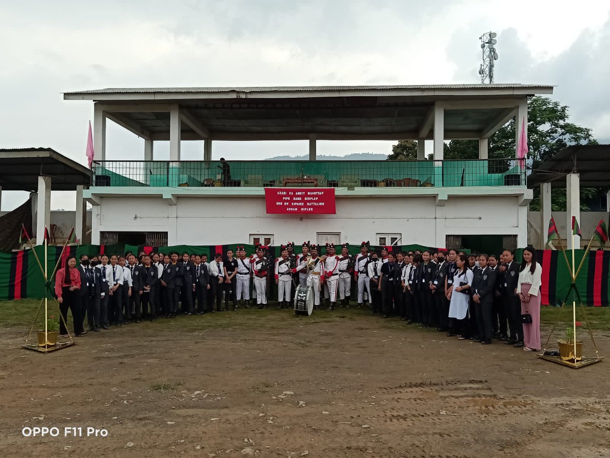 official_dgar's tweet photo. ASSAM RIFLES ORGANISES PIPE BAND DISPLAY
Phek &amp; Kiphire Battalions of #AssamRifles, on 11 June, organised a #PipeBandDisplay under the theme #AzadiKaAmritMahotsav at Jessami War Memorial, Ukhrul District, Manipur and Public Ground, Kiphire District, Nagaland. @adgpi @HMOIndia https://t.co/sVXXo0u2Ig