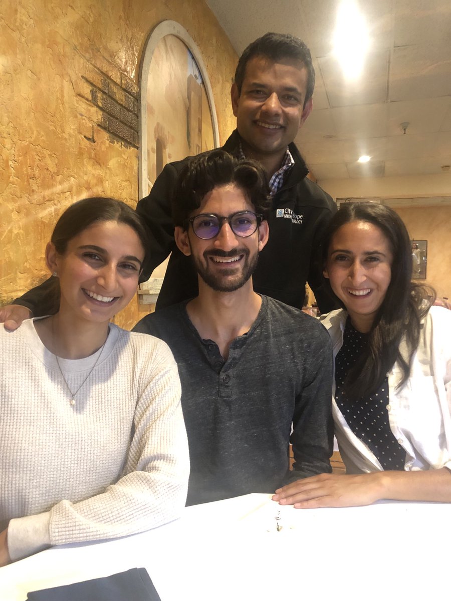 Mentor of the century!! ⁦<a href="/montypal/">Sumanta K. Pal, MD, FASCO</a>⁩ congratulations on your success with ALL Salgia kids!!! ⁦<a href="/KahlaSalgia/">Sabrina Kahla Salgia</a>⁩ (M2), ⁦<a href="/MeghanSalgia/">Meghan Salgia</a>⁩ (M4), ⁦<a href="/NickSalgia/">Nick Salgia</a>⁩ (MD3/PhD1). ⁦<a href="/cityofhope/">City of Hope</a>⁩