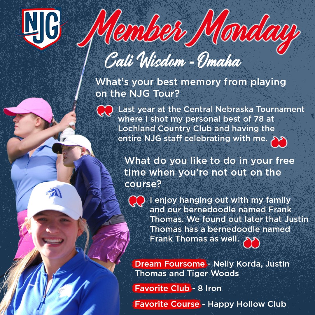 In this week’s #MemberMonday, we highlight Omaha’s Cali Wisdom!

Cali shares a cool story from her 2021 season on the NJG Tour, something she has in common with <a href="/JustinThomas34/">Justin Thomas</a> and more! 😄