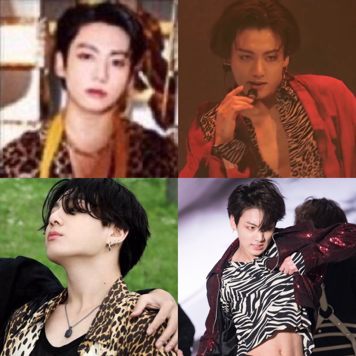 hourlyvmk's tweet photo. there’s just something abt jungkook in animal print https://t.co/ENR5lZxwTc