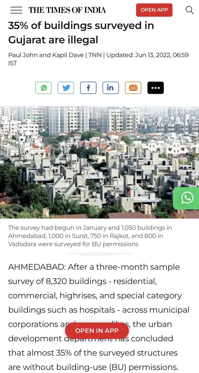 noman4IYC's tweet photo. 35% of buildings surveyed in #Gujarat are illegal.
Where are the #Bulldozers? Bring them On…
#BulldozerJanataParty https://t.co/nT4jwKusIY