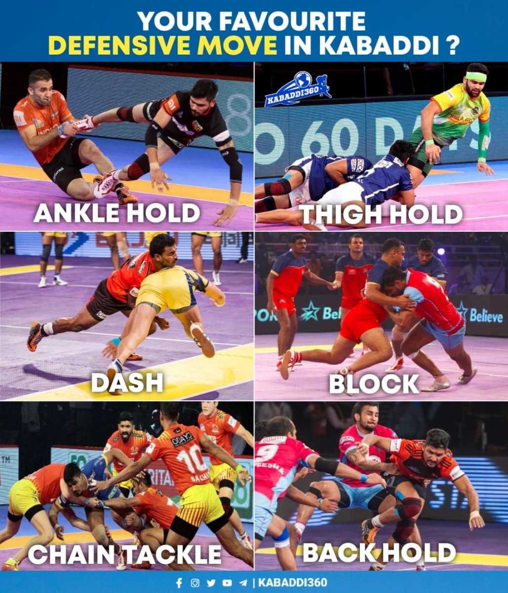Kabaddi_360's tweet photo. Are you defender let us know which is your Strong defensive move in comments below
.
#defenders
#strongmove
#kabaddi
#Kabaddi360 https://t.co/WATytaDmYT