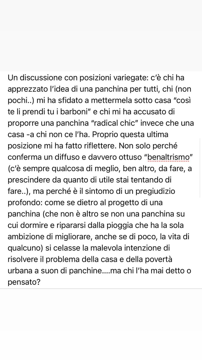 StefanoBoeri's tweet photo. A proposito del progetto di una panchina senza barriere e di chi preferisce la polemica al pensiero. https://t.co/AFvDfNdxVX