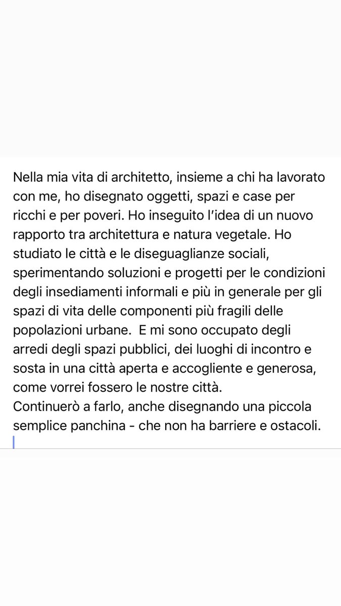 StefanoBoeri's tweet photo. A proposito del progetto di una panchina senza barriere e di chi preferisce la polemica al pensiero. https://t.co/AFvDfNdxVX