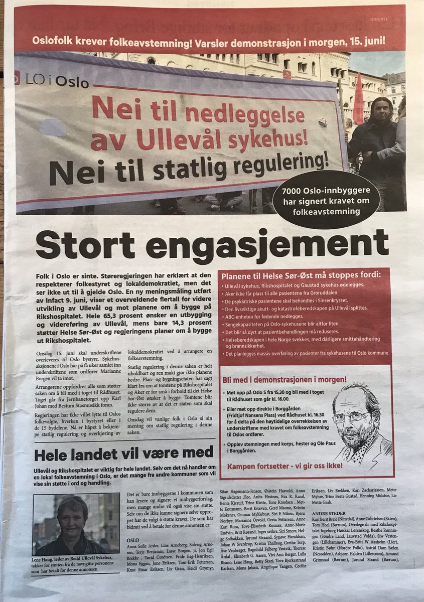 Steinar Westin (@steinarwestin) on Twitter photo Ny aksjon for å redde Ullevål sykehus, med «stort engasjement». Måtte de bare lykkes - for smittetårn på trange Gaustad-tomta er en usedvanlig dårlig ide.
@OlufDimitriRe <a href="/GunnarKv/">Gunnar Kvåle</a> <a href="/Fastlegen_no/">Fastlegen.no</a> <a href="/dagsvanaes/">Dag Svanæs</a> <a href="/gislerok/">Gisle Roksund</a> <a href="/ingvildkjerkol/">Ingvild Kjerkol</a> Ny aksjon for å redde Ullevål sykehus, med «stort engasjement». Måtte de bare lykkes - for smittetårn på trange Gaustad-tomta er en usedvanlig dårlig ide.
@OlufDimitriRe <a href="/GunnarKv/">Gunnar Kvåle</a> <a href="/Fastlegen_no/">Fastlegen.no</a> <a href="/dagsvanaes/">Dag Svanæs</a> <a href="/gislerok/">Gisle Roksund</a> <a href="/ingvildkjerkol/">Ingvild Kjerkol</a>
