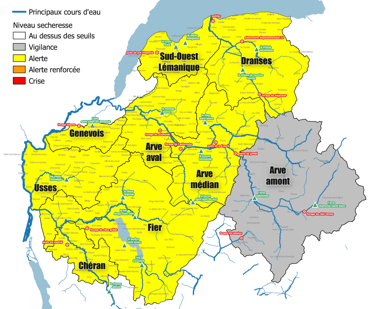 ⚠💧 Faibles précipitations, stocks de neige épuisés, baisse du niveau des cours d'eau, indice d'humidité des sols frôlant des valeurs extrêmes... Face à la sécheresse qui s'aggrave, découvrez les restrictions d'usage de l'eau appliquées sur l'Agglo tinyurl.com/mr2kmdp