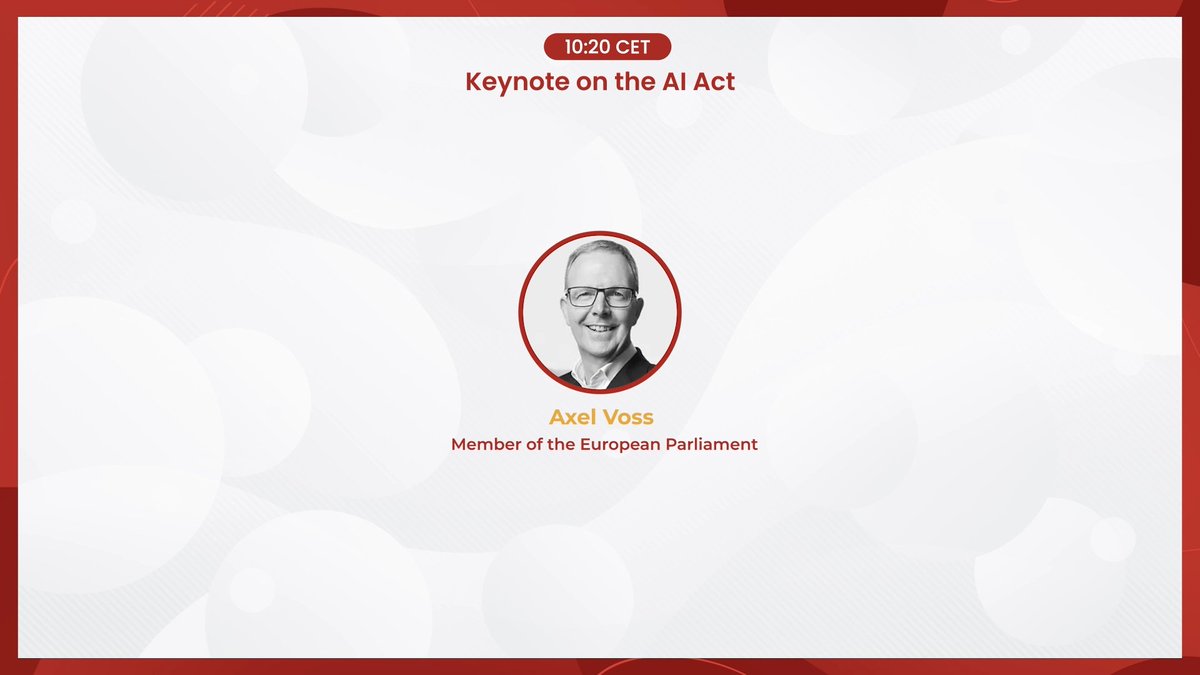 Axel Voss, Member of the @Europarl_EN, gave a #Keynote on the #AI Act.

#ACCISForYou #money #credit #ACCIS #CCD2 #responsiblecredit #ACCISConference2022 #ACCISConference