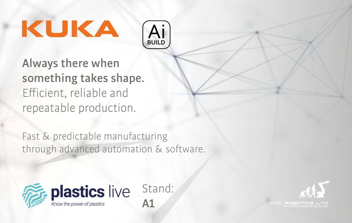 Automated #AdditiveManufacturing controlled & optimized. Potential is realised today, thanks to robot #automation Increased 3D printing capability; speed & accuracy are achieved thanks to @ai_build software & #KUKA robots see how @CBSArenaJuly 5/6th #PlasticsLive @cnc_robotics