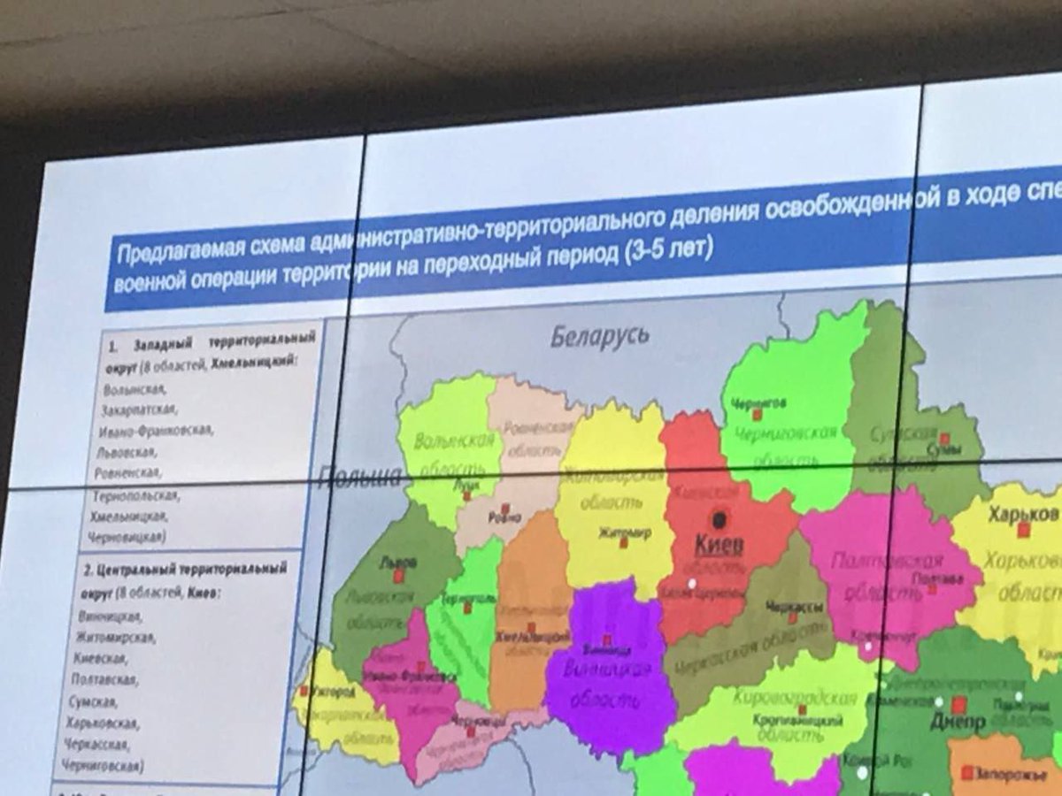 ⚡️⚡️На полях ПМЭФ-2022 показали карту экс-Украины после окончания СВО. Переходный период 3-5 лет