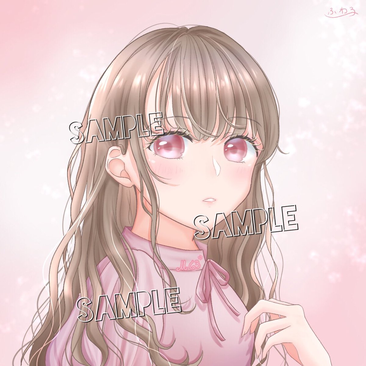 1girl solo long hair brown hair parted lips artist name looking at viewer  illustration images