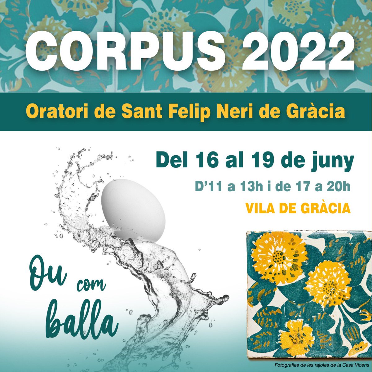 🏵️ La setmana del #Corpus ja ha arribat! 🏵️
Us convidem a visitar el claustre de l'Oratori de #Gràcia (C/Sol, 8) de dijous a diumenge d’11h a 13h i de 17h a 20h per gaudir d'aquesta antiga i bonica tradició!
L’#OucomBalla torna a la Vila de Gràcia!💦🥚🍒🌼
#LaFadrinalladeGràcia
