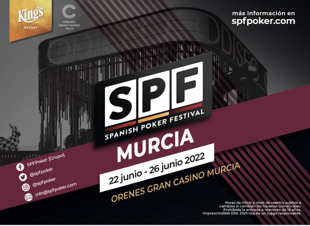 SPFpoker's tweet photo. Quedan tan solo 🎱 días para que de comeienzo el #SPFMurcia en @CASINOMURCIA 🚀🚀🚀🚀 https://t.co/YUORhGOQde