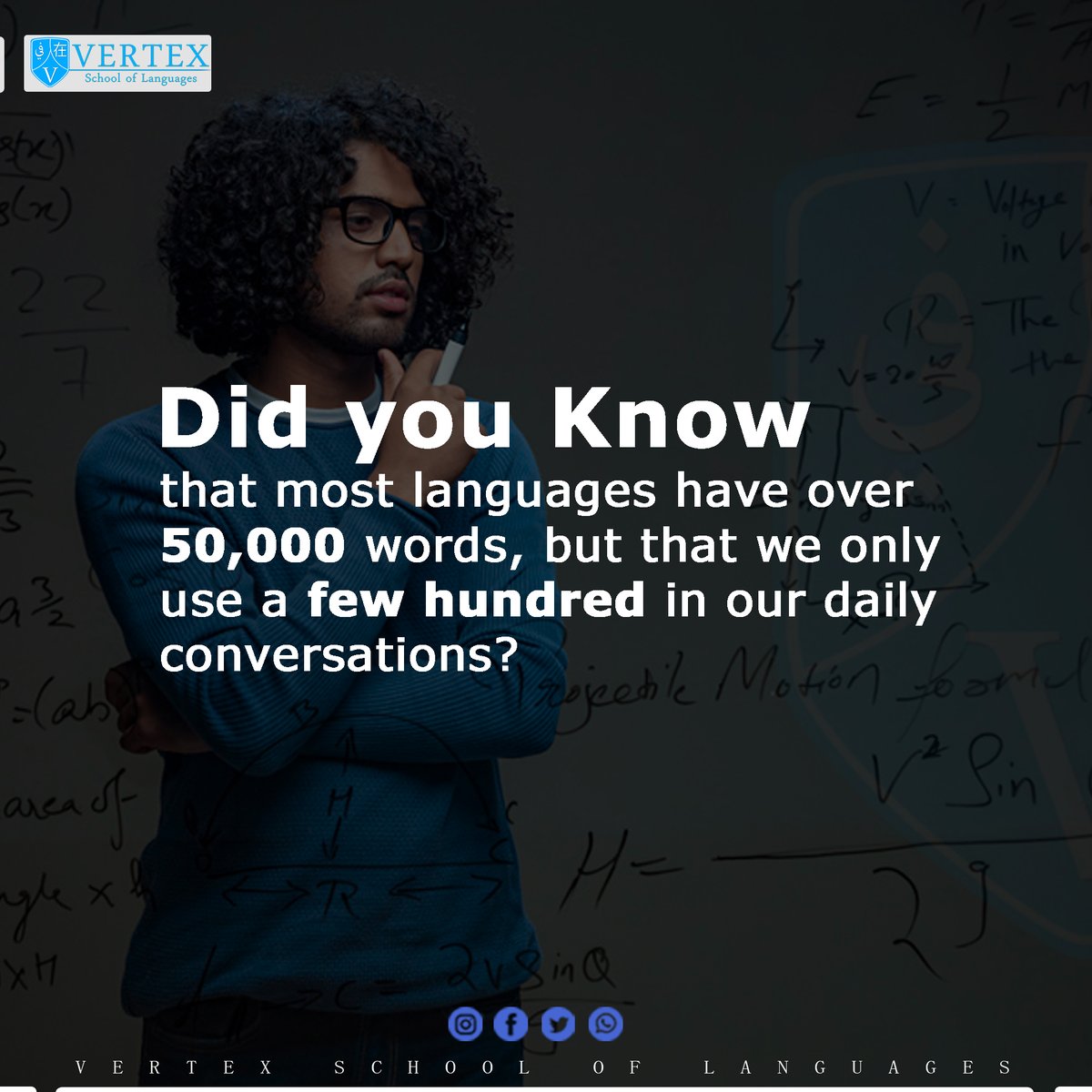 Vertex_School's tweet photo. In other words, you don’t need to know the whole dictionary to have a conversation in your target language! 👐 
#vertex #schooloflanguages #languageinstitute
#languageschool #learnlanguages https://t.co/LHpXEJHhcT