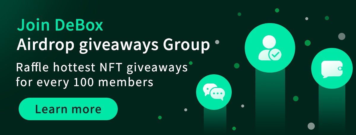 💫Join #DeBox Airdrop Group💫

Tasks🔻
✔️Download DeBox App
✔️Log in once a day
✔️Create or join a DAO
✔️Share DAO and invite friends

🎁Raffle hottest #NFT #giveaways for every 100 group members

Download Here: debox.pro