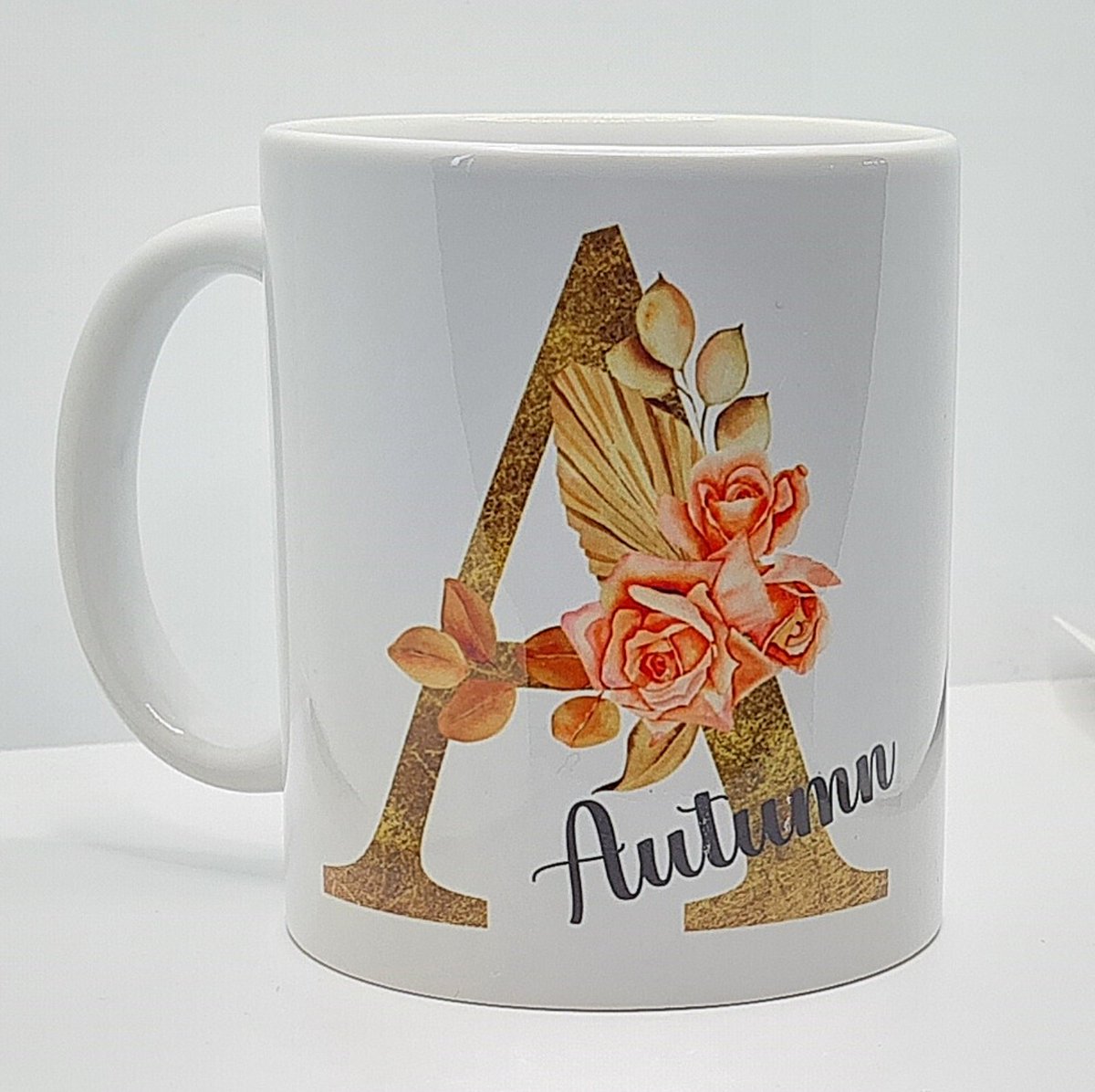 simplysarah72's tweet image. Boho Roses Initial and Name Personalised Mug #PersonalisedMug #CustomMug #MugGift