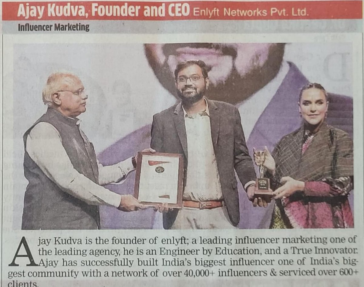 enlyft's tweet photo. Our founder @ajaykudva got featured amongst top Indian businessmen by @timesofindia
Way to Go💪🏼
https://t.co/35dEIlkscn
#TimesBusinessAwards #TimesOfIndia #BusinessAwards2022 #TOI #enlyft https://t.co/t1lFFZgy5R