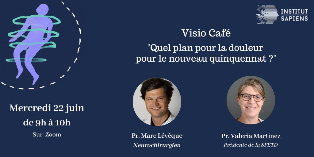 14 M de Français sont touchés par la #douleur chronique et ce depuis des années.

<a href="/marclevequemd/">Marc LΞVΞQUΞ</a> et Valeria Martinez nous parleront des traitements et répondront à vos questions lors de notre prochain café Sapiens. 

📆 22/06 à 9h sur Zoom

Inscriptions 👉 bit.ly/3xHO0u6
