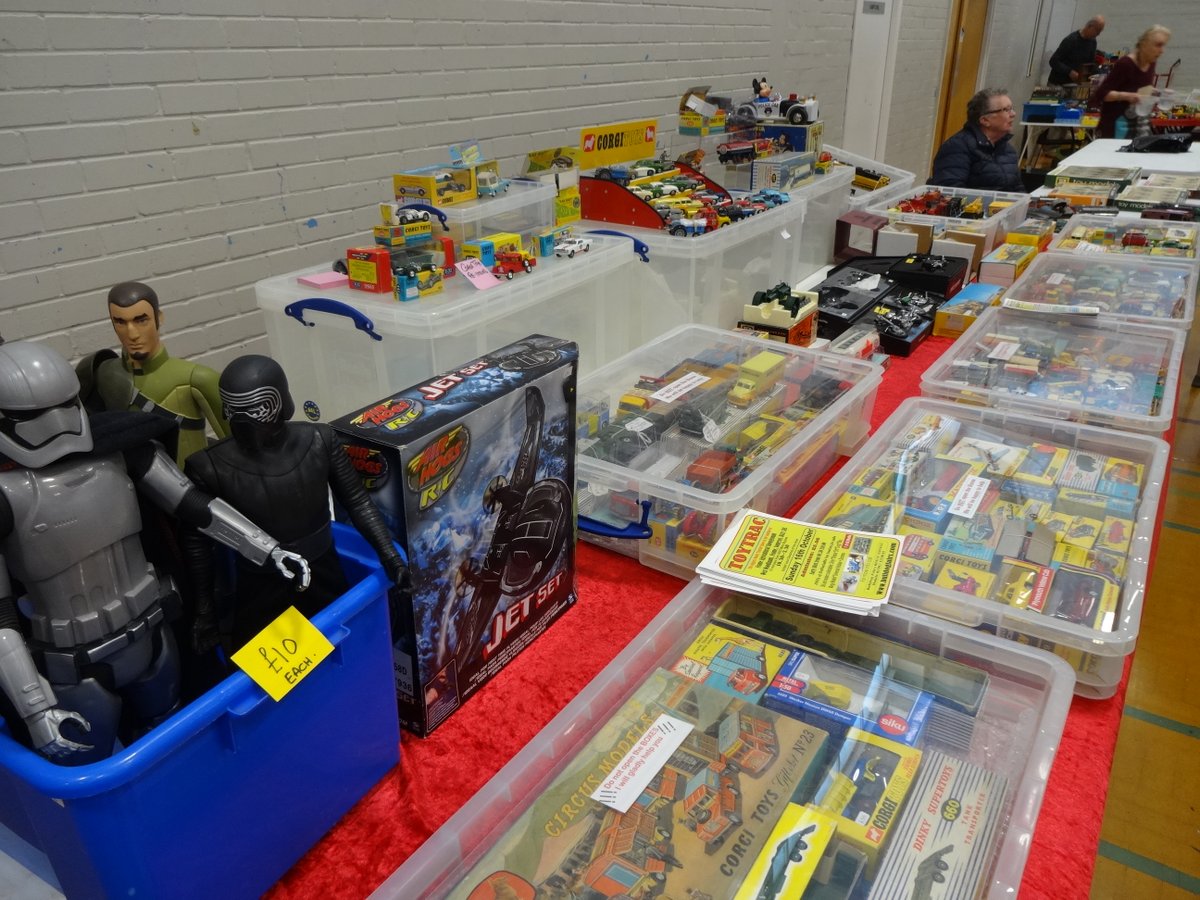 Catering for all collectors, the list of models The Toy Train and Collectors Fair is endless: Dinky, Corgi, Minichamps, Hornby Bassett Lowke, Meccano, Spot-On, Marklin, Scalextric, EFE, Actionman, Mainline Trains, Lledo....and much more all under one roof! #Westpoint #Exeter