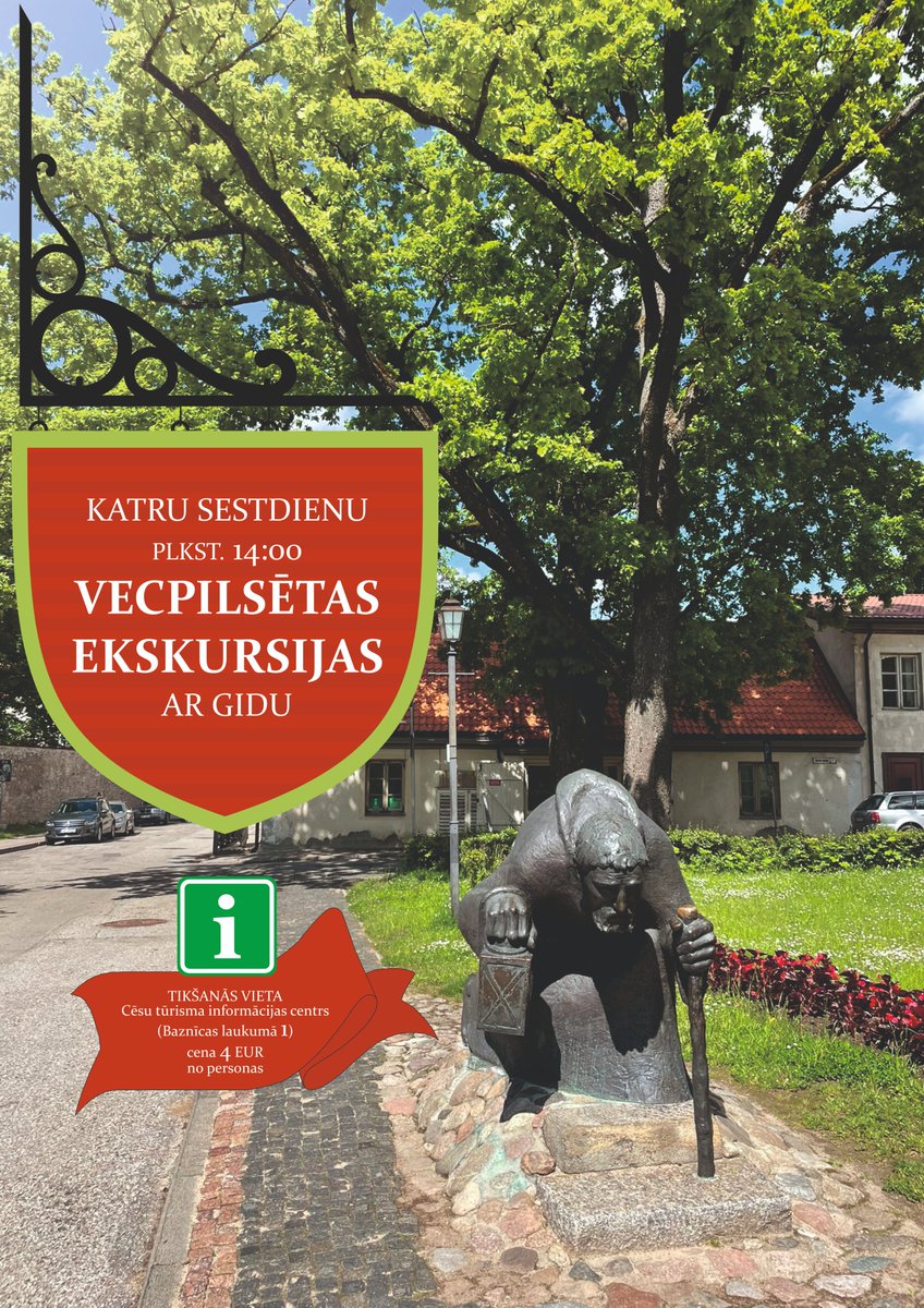 VisitCesis's tweet photo. Dodies pastaigā pa Cēsu bruģētajām ieliņām un iepazīsti pilsētas noslēpumus kopā ar gidu. Ekskursijas notiks katru sestdienu plkst.14.00. Pirmā no tām jau šajā sestdienā, 18.jūnijā. Vairāk uzzini - https://t.co/XijKrarJ4q https://t.co/TExEzXIlC2
