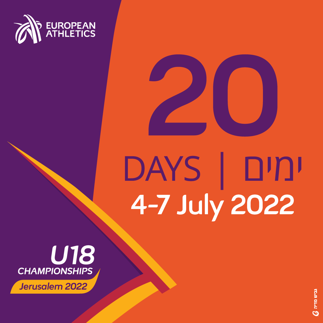 jerusalem_u20's tweet photo. 20 days!
That’s all that is left until the U18 European Athletics Championship gets underway!
See you there!

20 ימים נשארו עד לתחילת אליפות אירופה 18U באתלטיקה!
נתראה שם! https://t.co/up2V07Fqb6