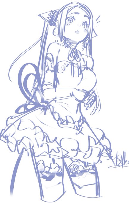 ちょっと等身あげて太もも太くした(`、3_ヽ)_ ラクガキ 