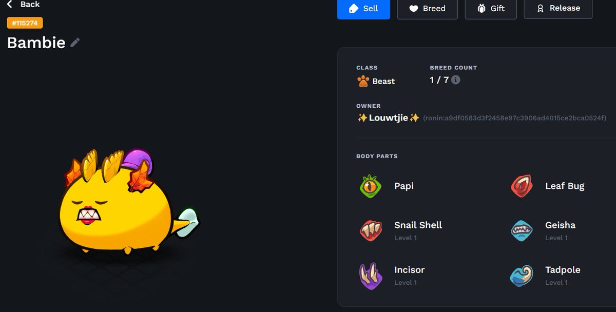 louwtjie's tweet image. Japanese @AxieInfinity #Giveaway!
Geisha Floor; $122
Bambie needs a new home!
-Retweet this tweet
-Follow @louwtjie 
-Tag a friend
Winner announced in 7 days
1 every week.
Leading to the launch of a self-funded, playable prototype, action arena RPG game, built on Unreal engine.