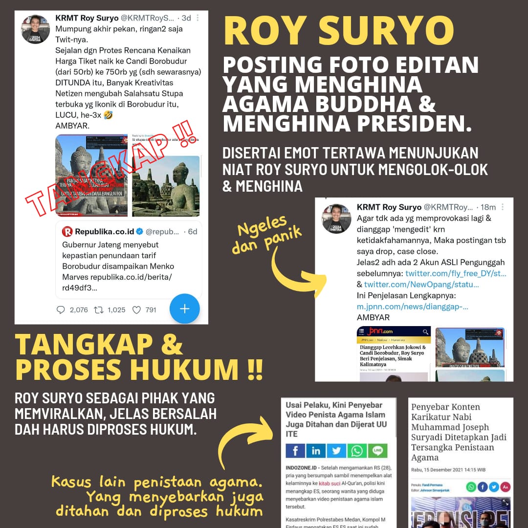 KRMT Roy Suryo panik dan takut juga...ditangkap