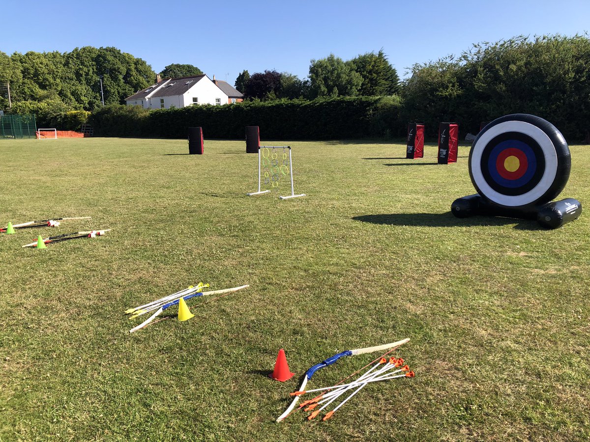 stbartsRWB's tweet photo. Great to welcome Josh and Laura from @ta_archerytag to teach our children some archery skills today - and what a day for it! #soar #stbartsway https://t.co/OOlyX4V584